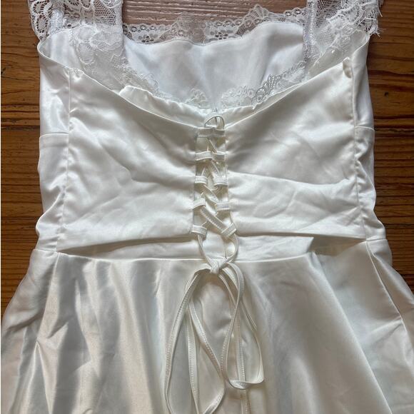 NWT Marthea white ivory lace corset adjustable slip dress SIZE XS - Picture 5 of 8